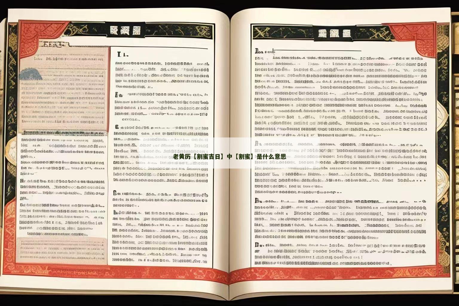 老黄历【割蜜吉日】中【割蜜】是什么意思 老黄历【割蜜吉日】中【割蜜】是什么意思