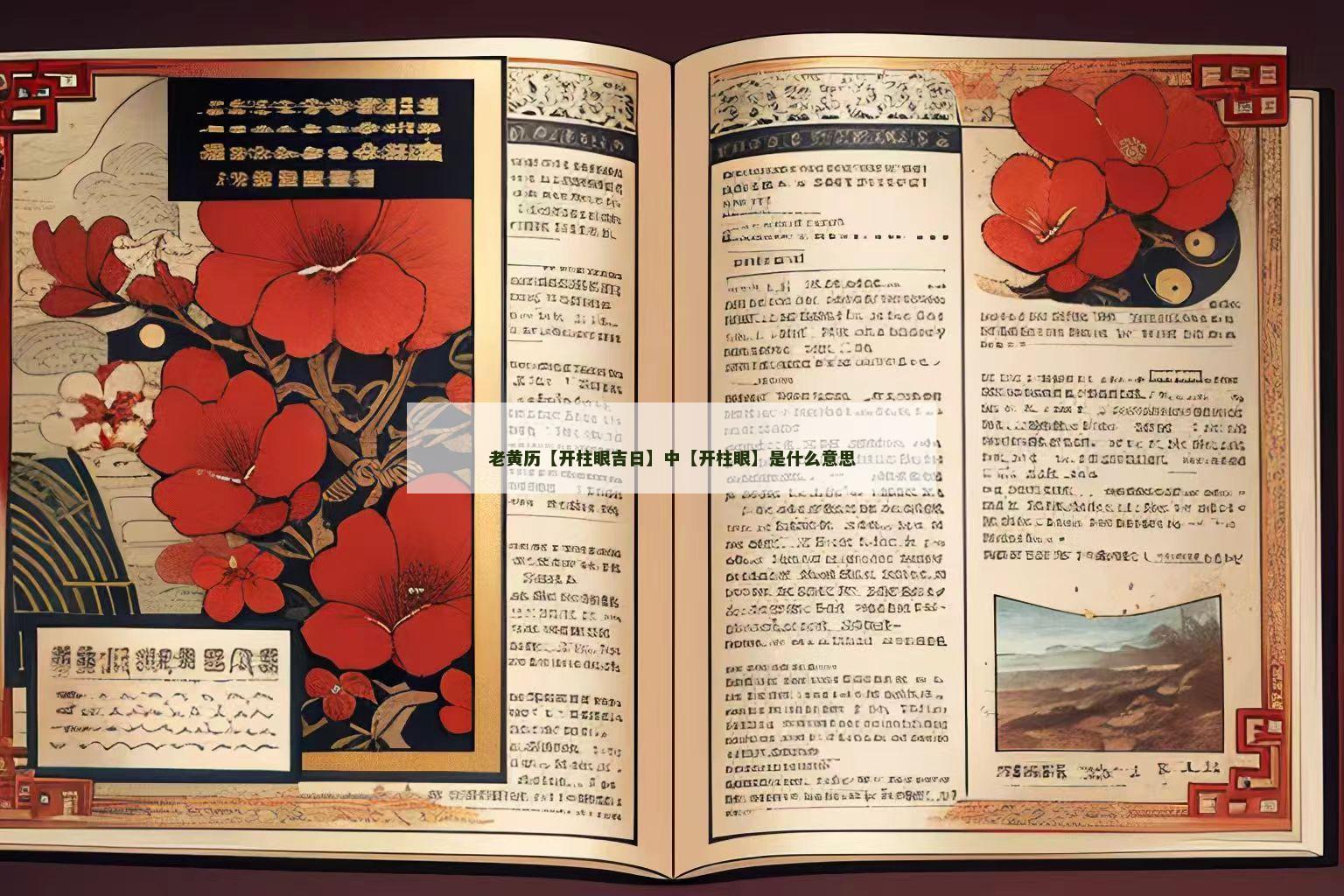 老黄历【开柱眼吉日】中【开柱眼】是什么意思