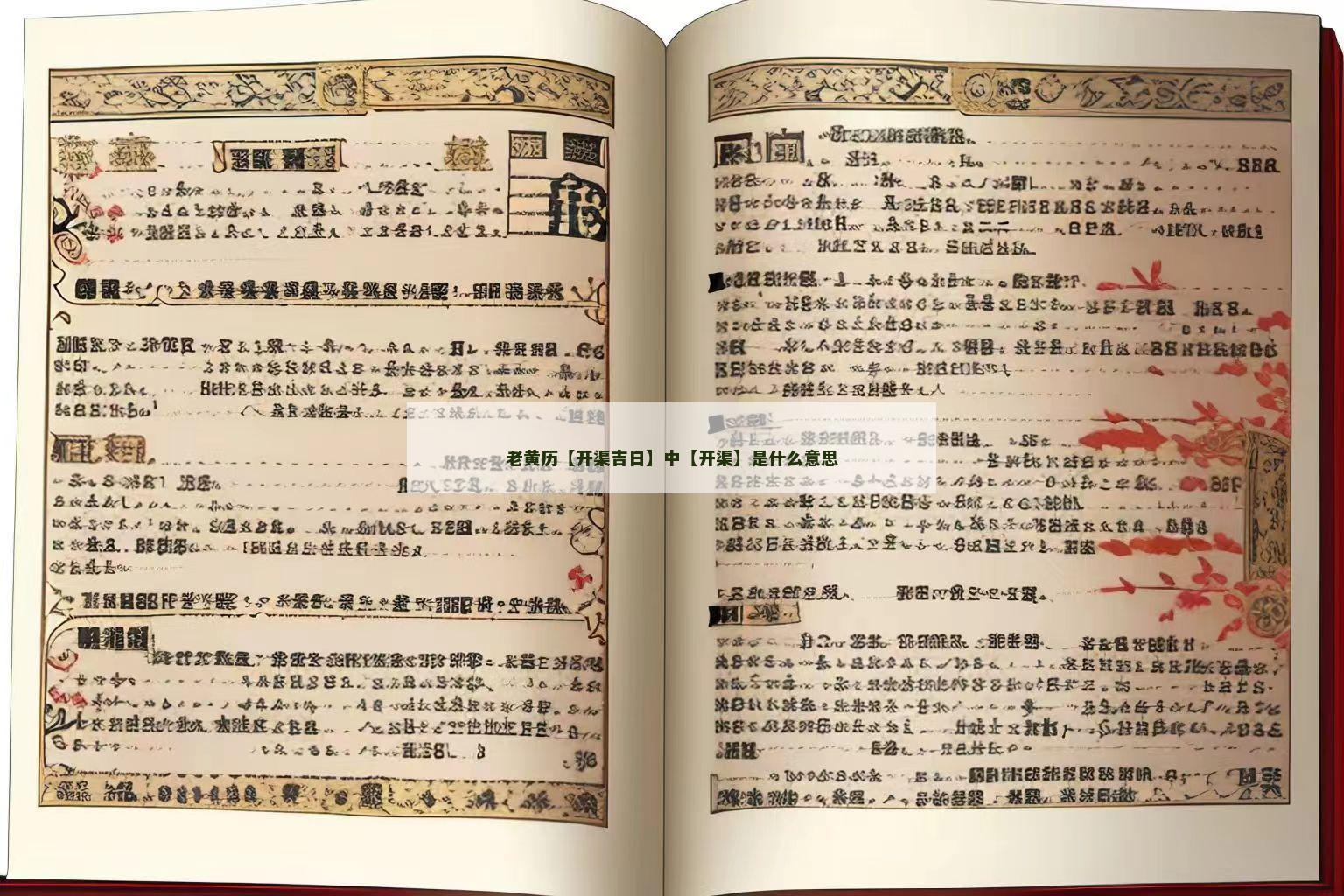 老黄历【开渠吉日】中【开渠】是什么意思 老黄历【开渠吉日】中【开渠】是什么意思